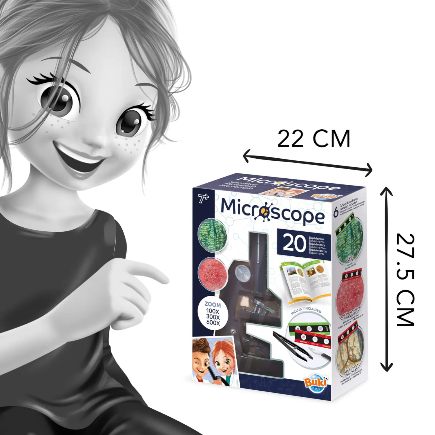 8 Lat+|Edukacyjne | Buki Mikroskop - 20 doświadczeń