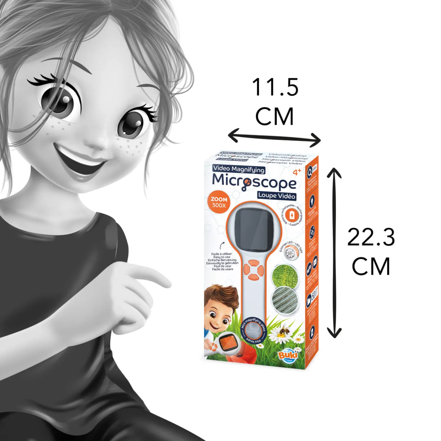 6 Lat+|7 Lat+ | Buki Mikroskop video powiększenie 500x