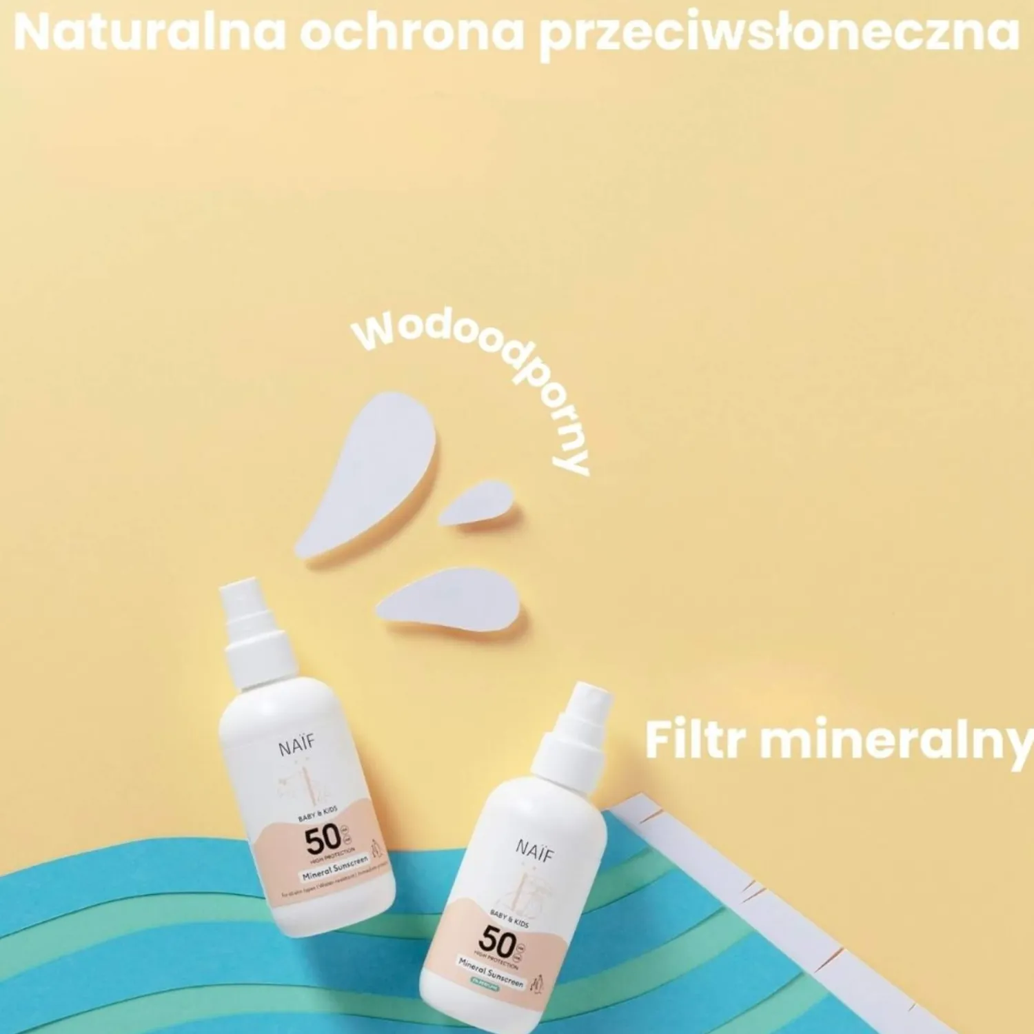 Naturalne Kosmetyki Dla Mam|Naturalne Kosmetyki | Naif Mineralny spray przeciwsłoneczny SPF50, 100ml