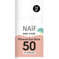 Naturalne Kosmetyki Dla Mam|Naturalne Kosmetyki | Naif Mineralny sztyft przeciwsłoneczny SPF50 dla dzieci i niemowląt, 36g