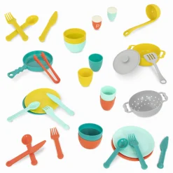 2 Lata +|Odgrywanie Ról | B.Toys Mini Chef Kitchen Set – zastawa STOŁOWA i akcesoria KUCHENNE