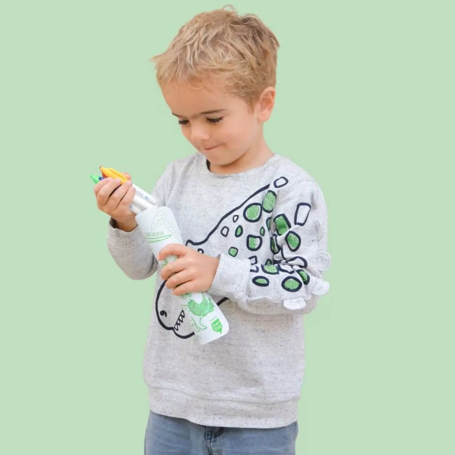 Idealne W Podróży|6 Lat+ | Super Petit Mini zestaw do kolorowania z silikonową matą - Dino