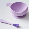 Metoda Blw|Naczynia Dla Dzieci | Nanas Manners Miska silikonowa z przyssawką i uchwytem PURPLE