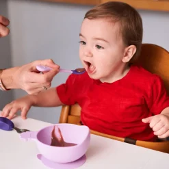 Metoda Blw|Naczynia Dla Dzieci | Nanas Manners Miska silikonowa z przyssawką i uchwytem PURPLE