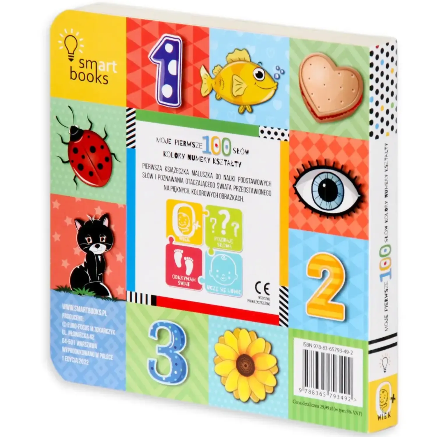 0-2 Lat | Wydawnictwo Smart Books Moje pierwsze 100 słów. Kolory, numery, kształty