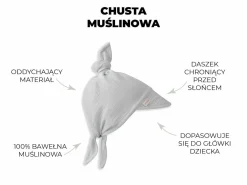Muślinowa chustka z daszkiem - Rose