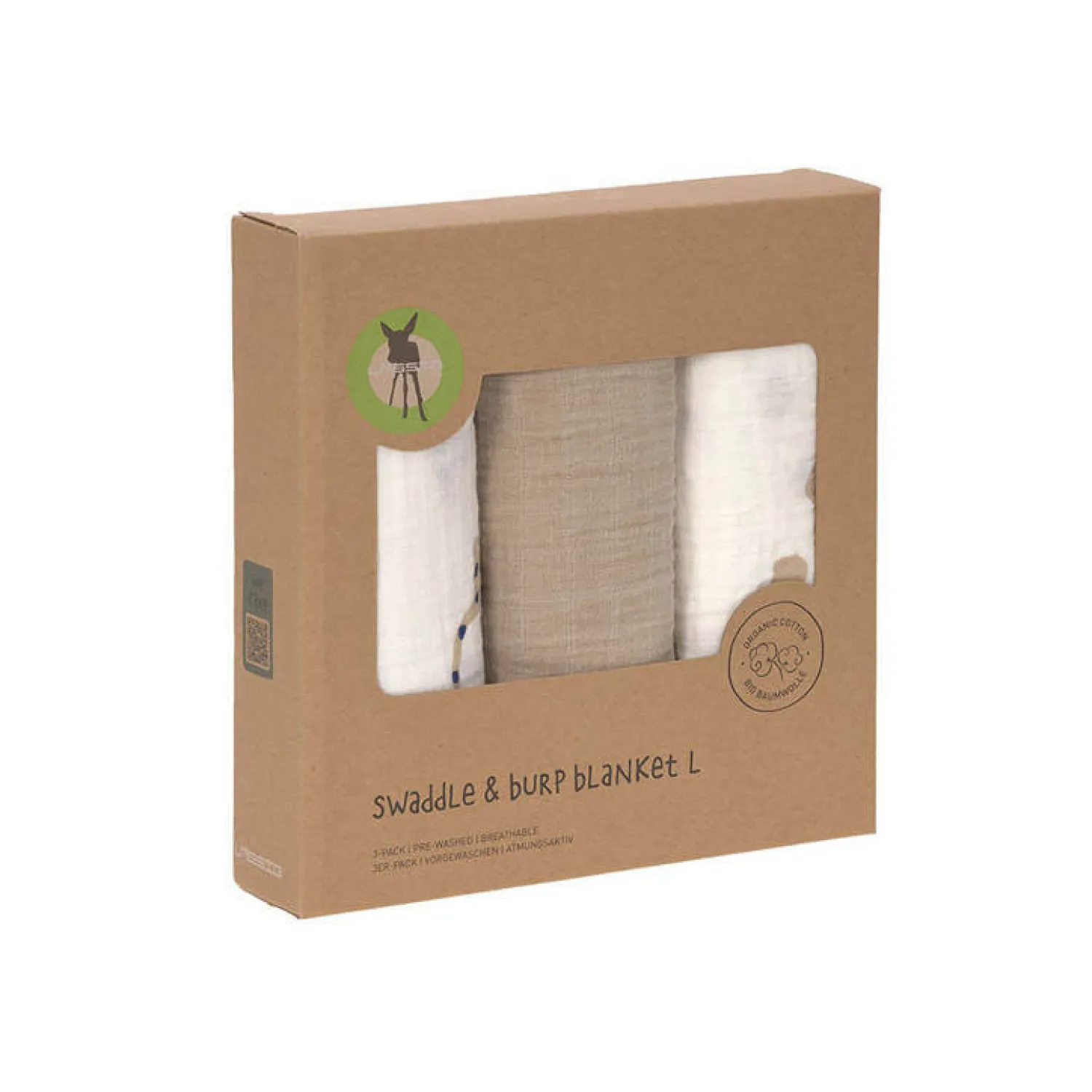 Otulacze I Pieluszki|Otulacze I Pieluszki | Lassig Muślinowy otulacz-kocyk z biobawełny 85x85cm - Little Mateys royal blue, 3 szt.