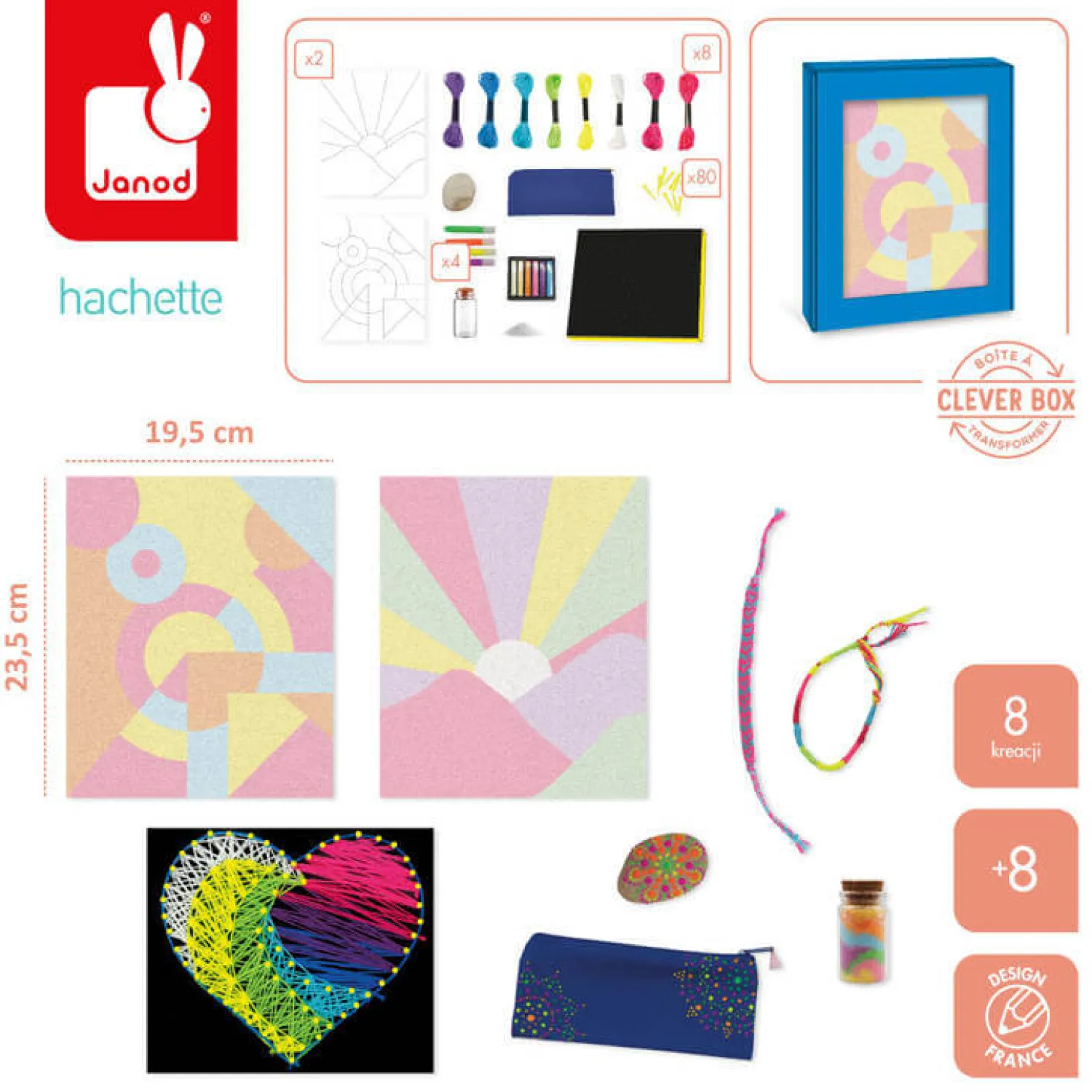 Zestawy Kreatywne|8 Lat+ | Janod Multizestaw kreatywny - Kolory I love creativity 8+