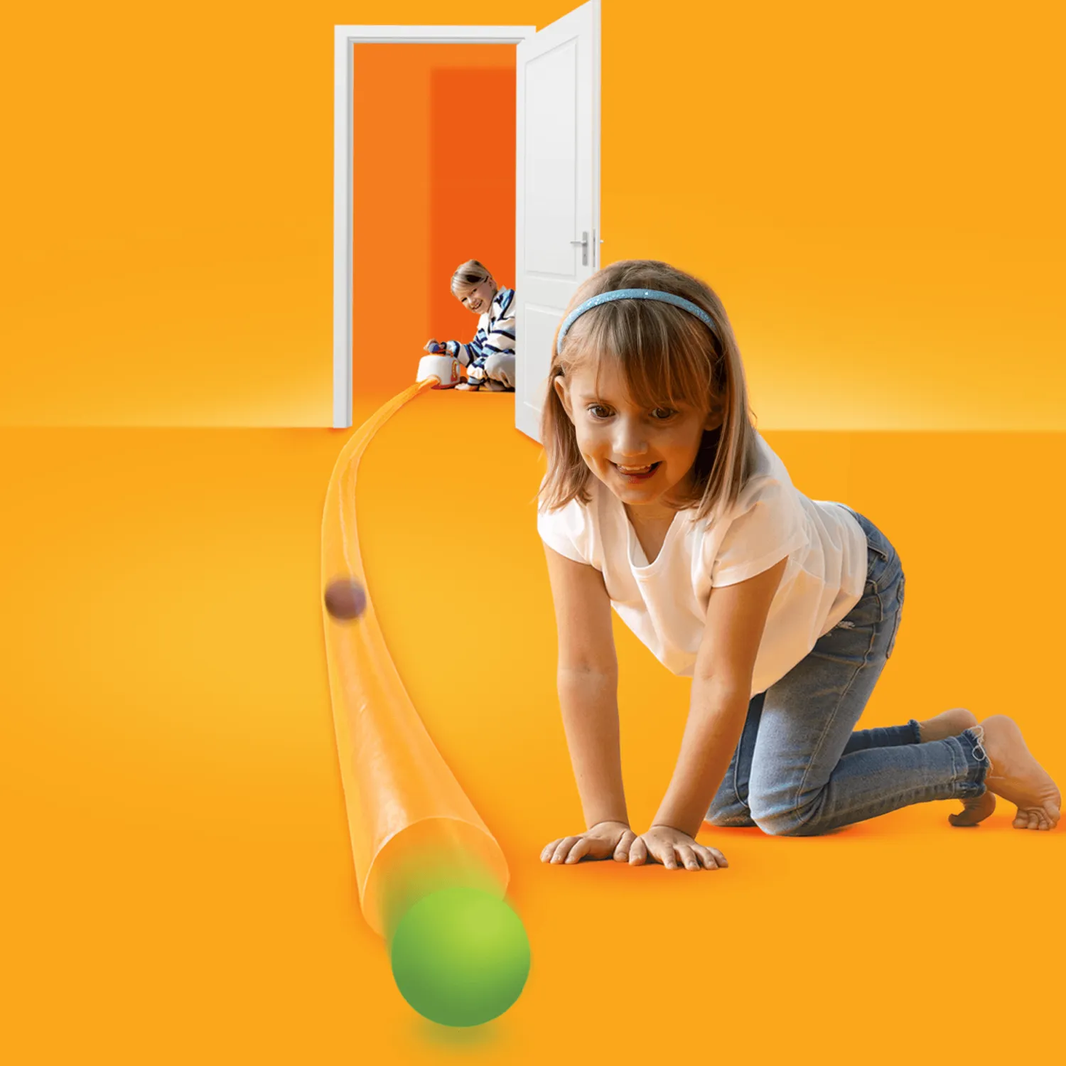 6 Lat+|Aktywizujące | Fat Brain Toys Nadmuchiwany Mega Tor do Dmuchawy Air Toobz