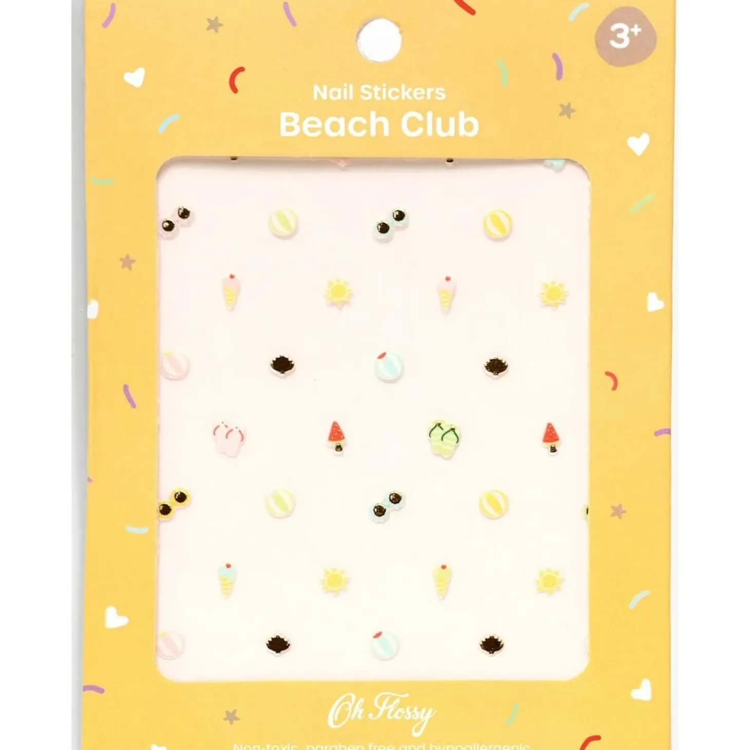 Naklejki na paznokcie dla dzieci - beach club, hipoalergiczne