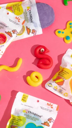 6 Lat+|3 Lata + | ChildGen Naturalna ciastolina do zabawy, KOLORY PODSTAWOWE, eko-pack 6 szt. Re-Fill Play Dough