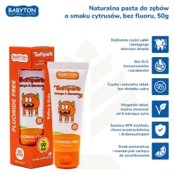 Naturalne Kosmetyki|Pielęgnacja Zębów | Babyton Naturalna pasta do zębów dla dzieci bez fluoru, 50g - słodkie cytrusy