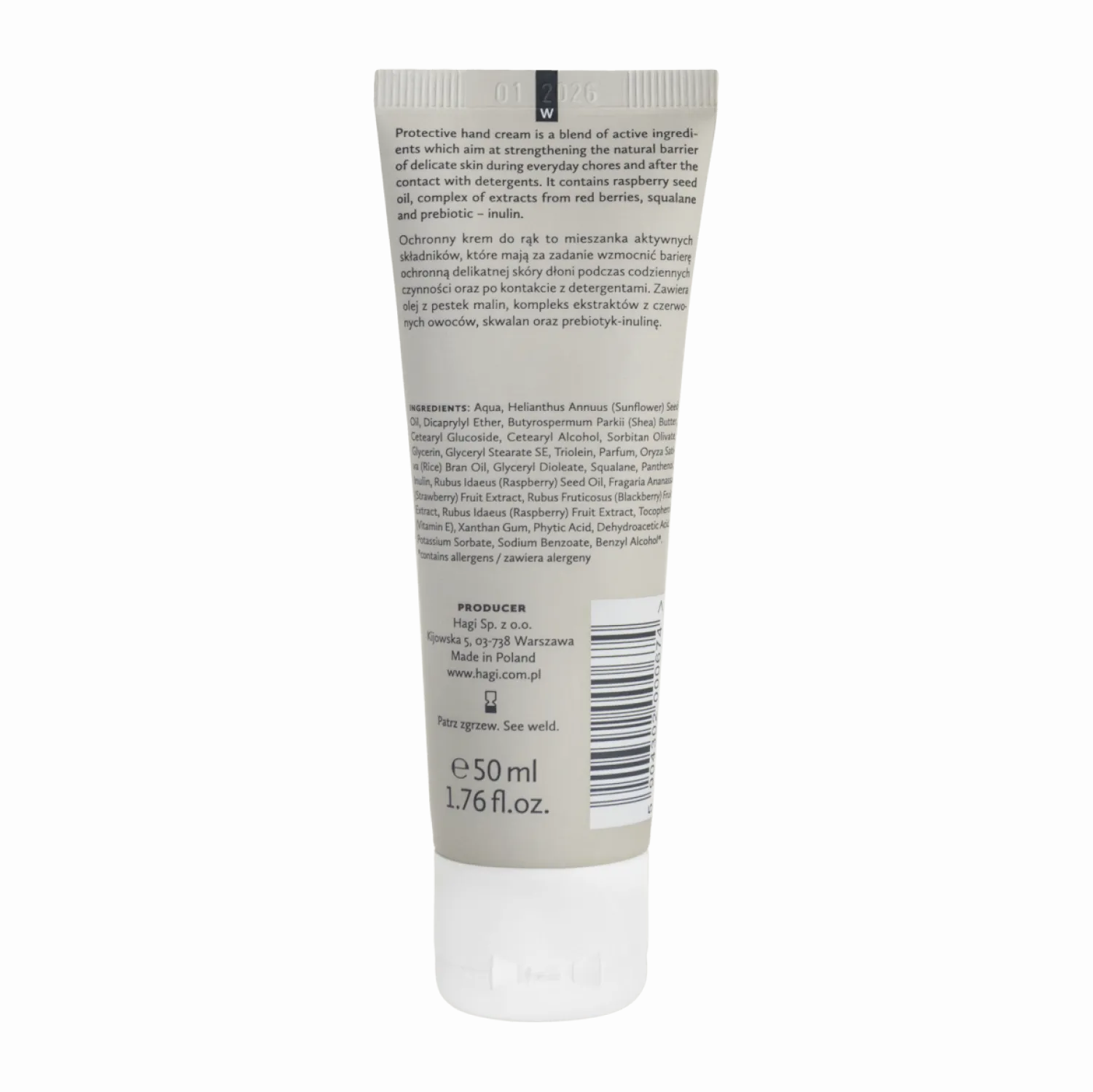 Naturalne Kosmetyki Dla Mam | Hagi Cosmetics Naturalny, ochronny krem do rąk – Malinowy Chruśniak, 50 ml