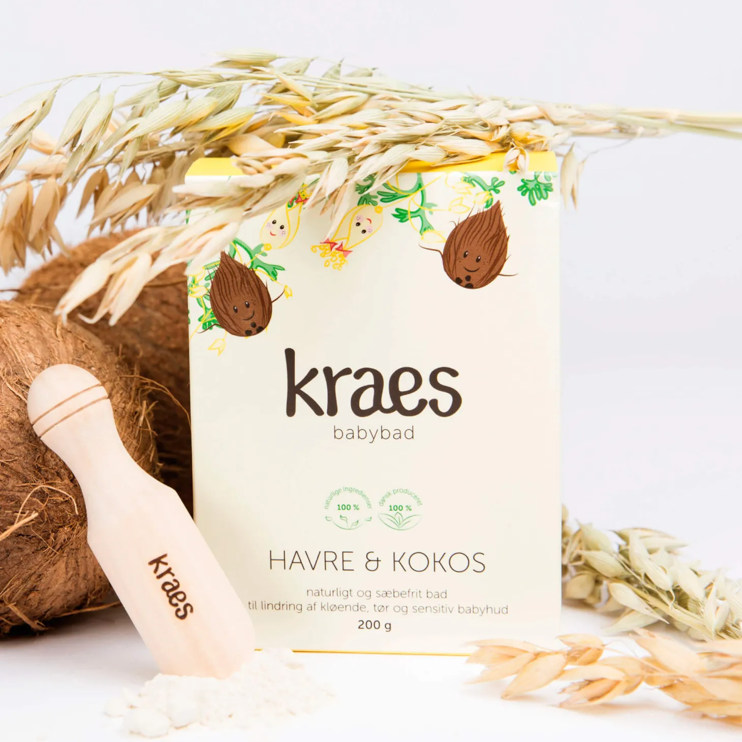 Naturalny proszek do kąpieli Owies & Kokos, 200g