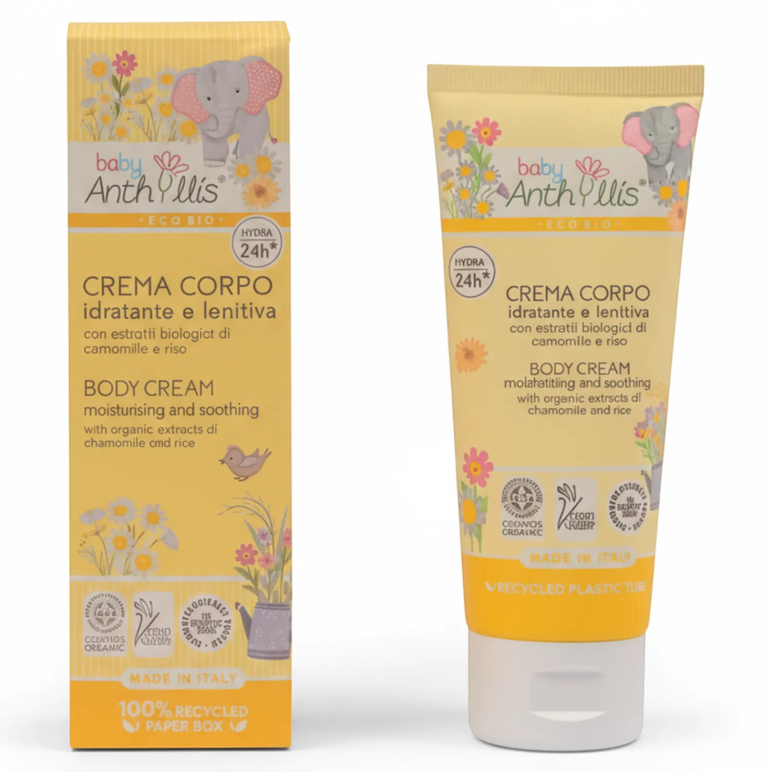 Naturalne Kosmetyki|Naturalne Kosmetyki | Baby Anthyllis Nawilżająco-łagodzący krem do ciała dla dzieci, z ekologicznym rumiankiem i ryżem, 100 ml