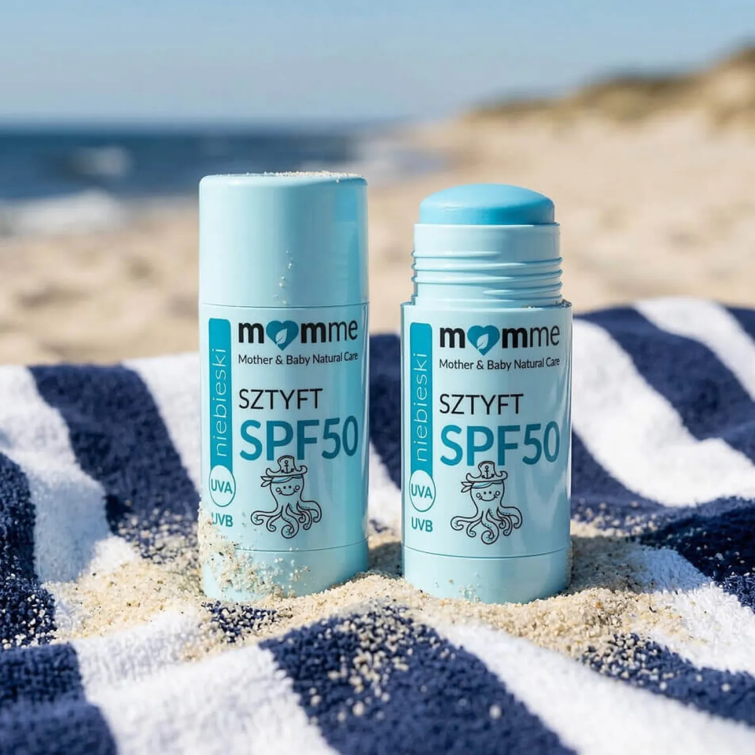 Naturalne Kosmetyki|Naturalne Kosmetyki | MomMe Niebieski sztyft przeciwsłoneczny SPF 50, 10g