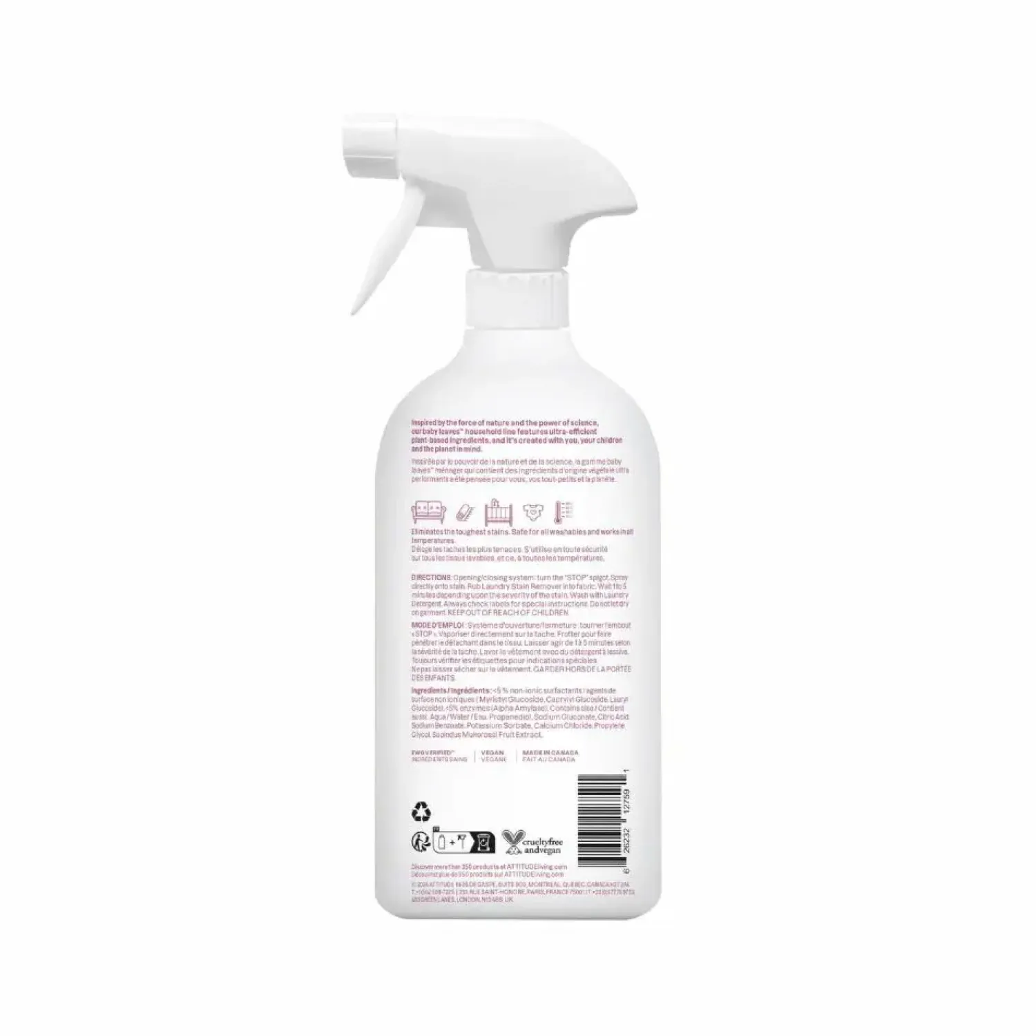 Porządek W Domu | Attitude Odplamiacz do Ubranek Dziecięcych, Bezzapachowy, 800 ml