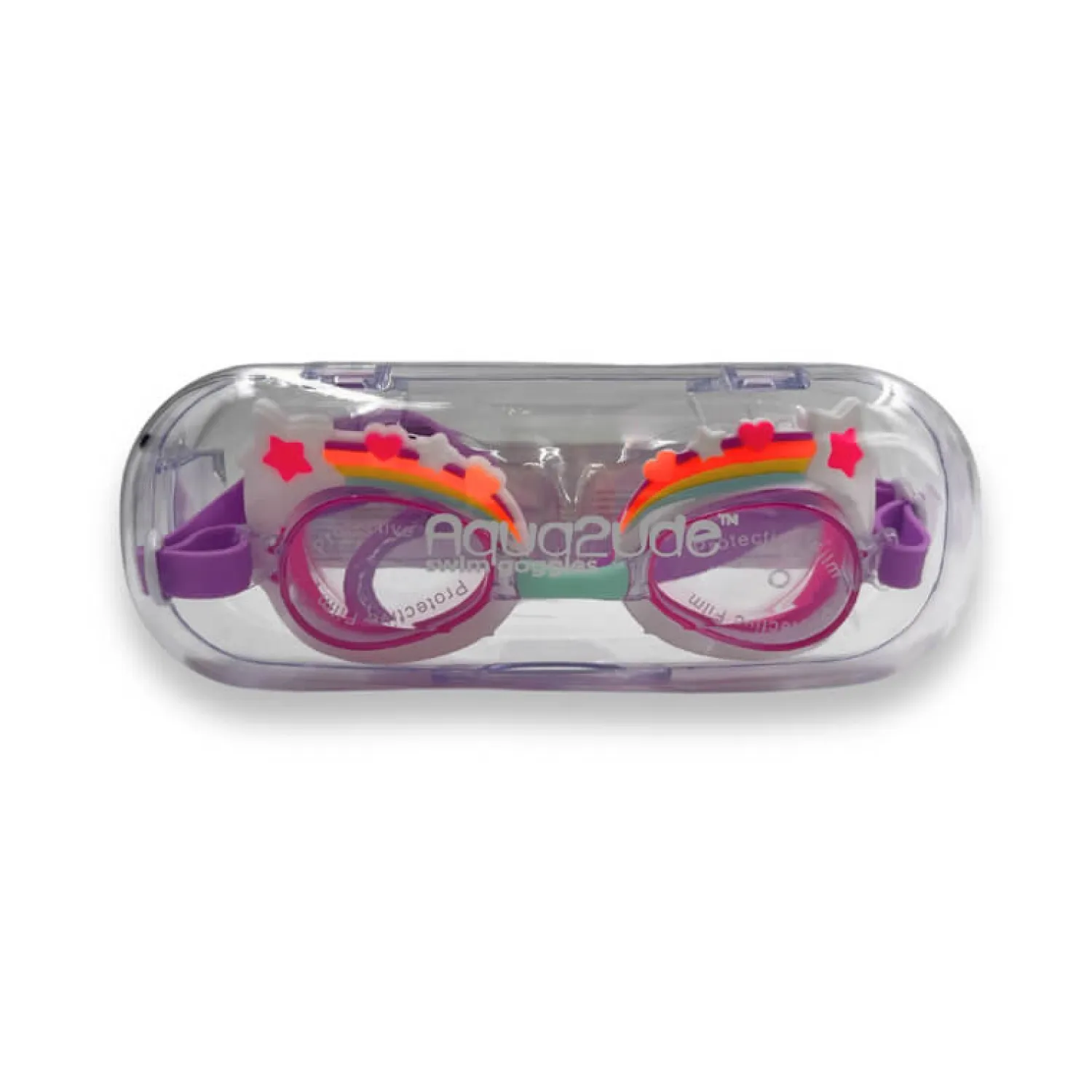 Do Kąpieli|Plażowe | Bling2o Okulary do pływania Aqua2ude - Tęcza z gwiazdkami 3+