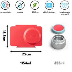 OMIEBOX UP lunch box z termosem, Cherry Pink