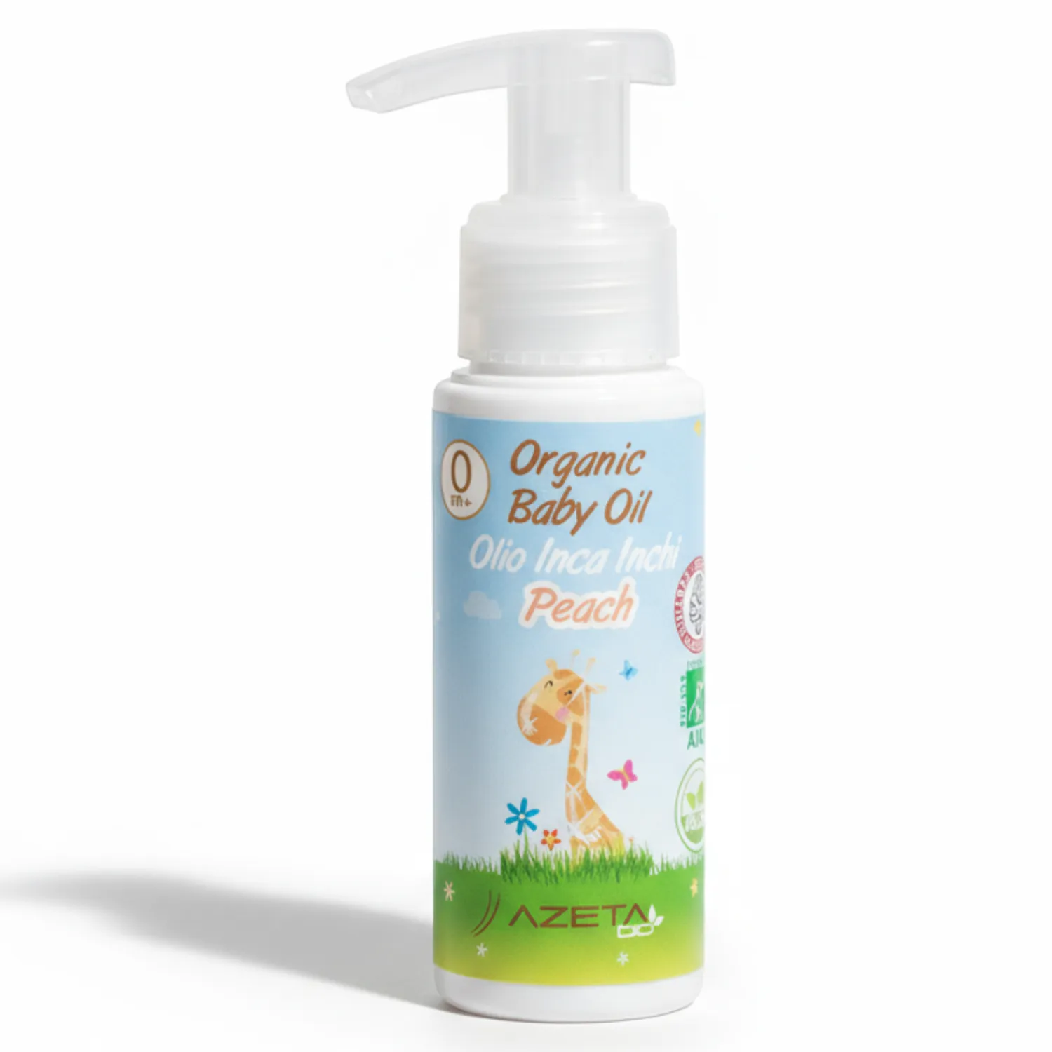 Naturalne Kosmetyki|Naturalne Kosmetyki | Azeta Bio Organiczna oliwka brzoskwiniowa z Inca Inchi do pielęgnacji i masażu dla dzieci i niemowląt, 50 ml