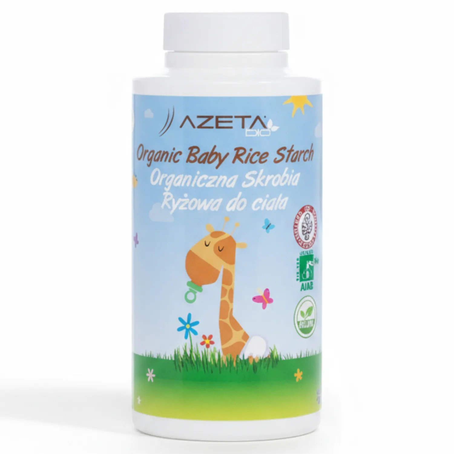 Naturalne Kosmetyki|Naturalne Kosmetyki | Azeta Bio Organiczna skrobia ryżowa do kąpieli emolient dla niemowląt, 100 g