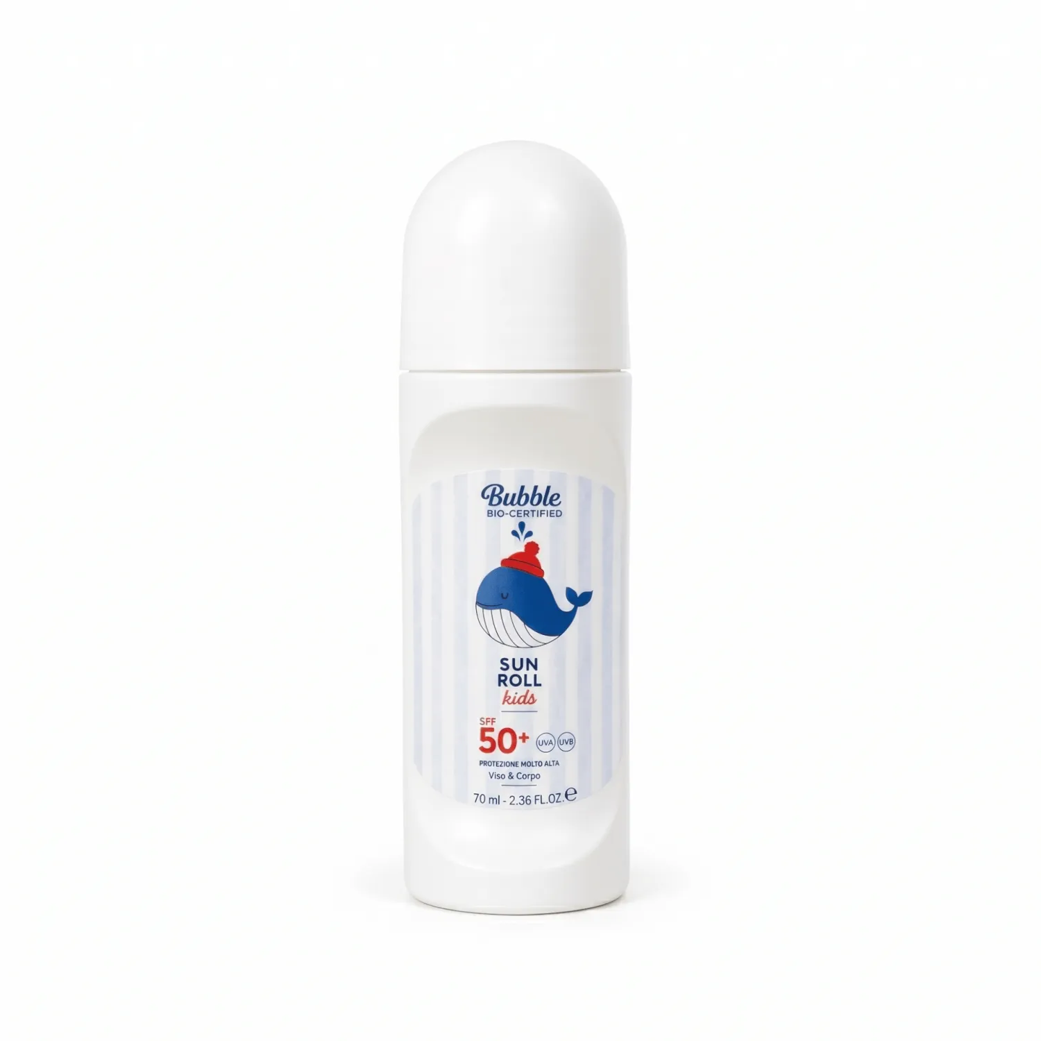 Naturalne Kosmetyki|Bezpieczne Filtry | Bubble&CO Organiczny krem przeciwsłoneczny roll-on SPF50+, 70 ml, 0m+