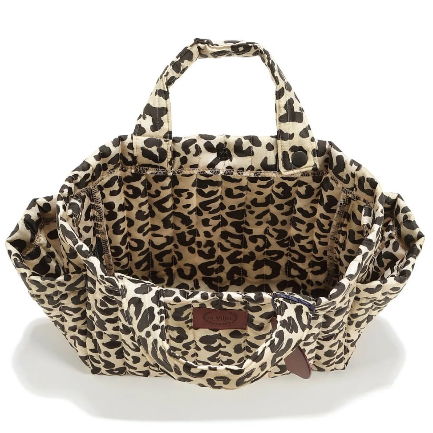 Organizer do wózka ortalion pikowany LEOPARD CREAM by Magdalena Lamparska