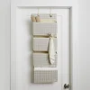 Organizer na drzwi wiszący Gingham Beige