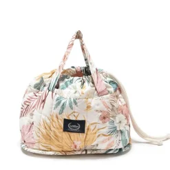 Organizer na pieluchy pikowany - Boho Palms Light - powder pink