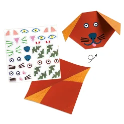6 Lat+|7 Lat+ | Djeco Origami z naklejkami Zwierzaki