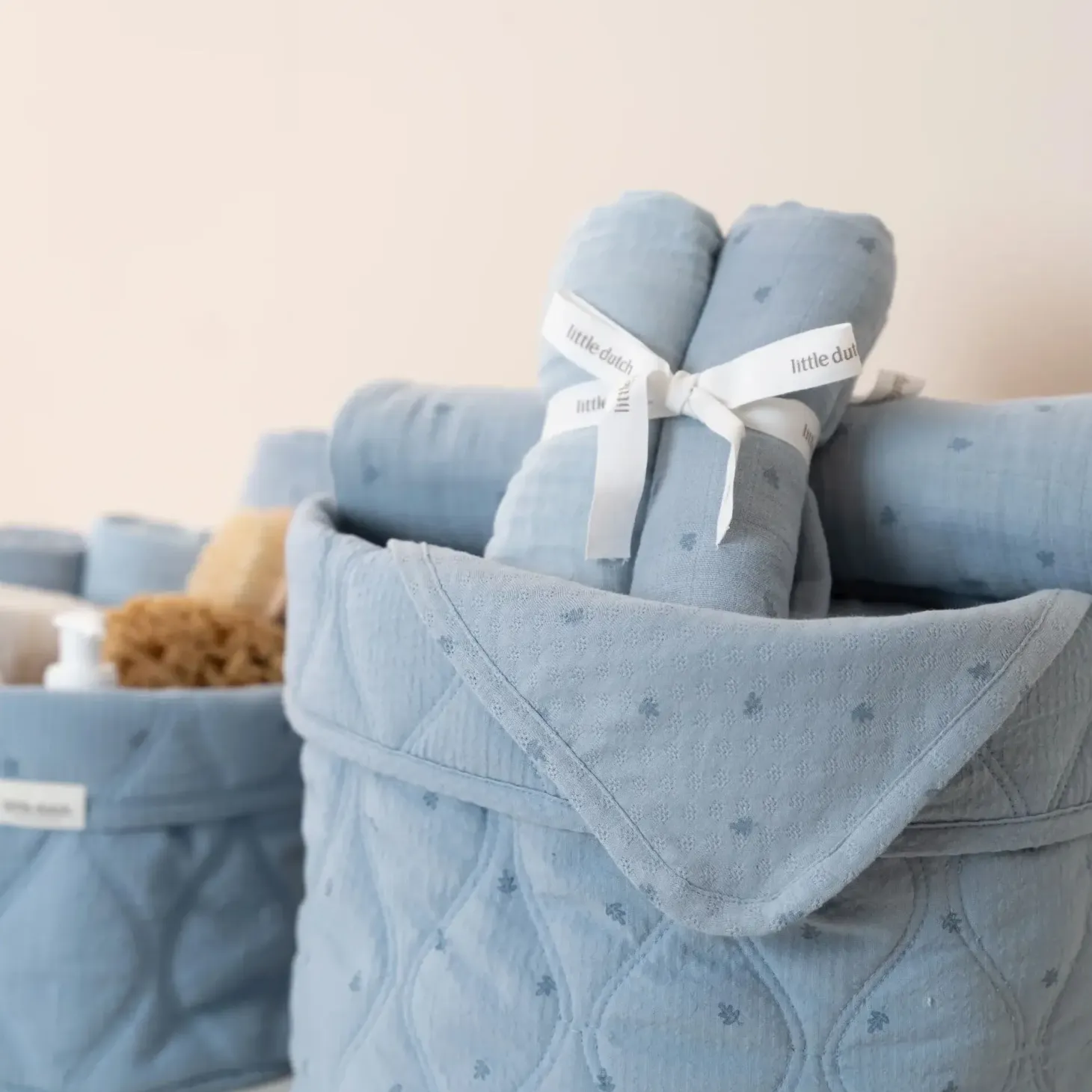 Otulacze muślinowe 70x70 cm - Pure Denim Blue