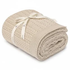 Otulacze I Pieluszki|Otulacze I Pieluszki | My Memi Otulacz ze 100% wełny merino warm beige Leaves - premium collection