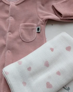 Rampersy|Ubranka Dziecięce | Pink no More Pajacyk welurowy PINK