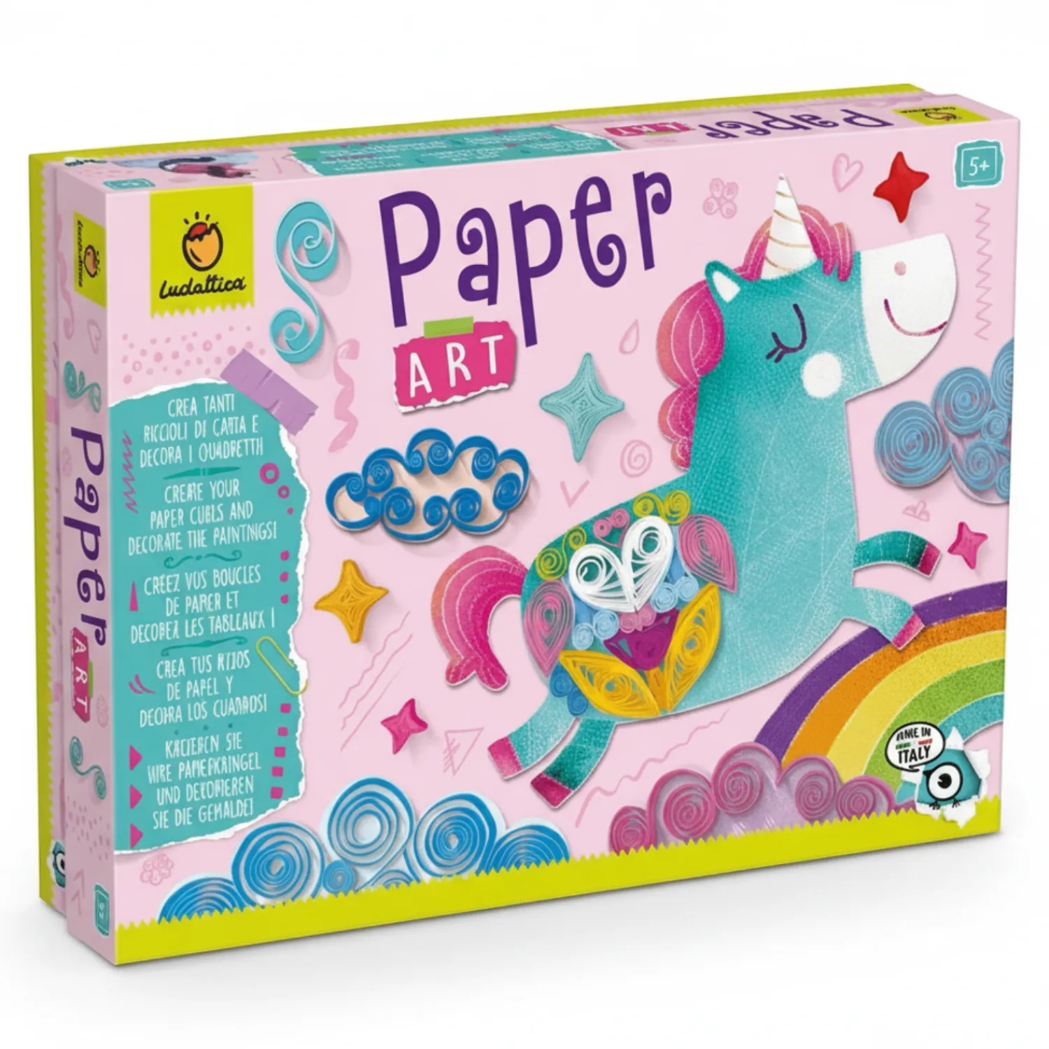 6 Lat+|3 Lata + | Ludattica PAPER ART - zestaw kreatywny z JEDNOROŻCAMI - sztuka zdobienia papierem