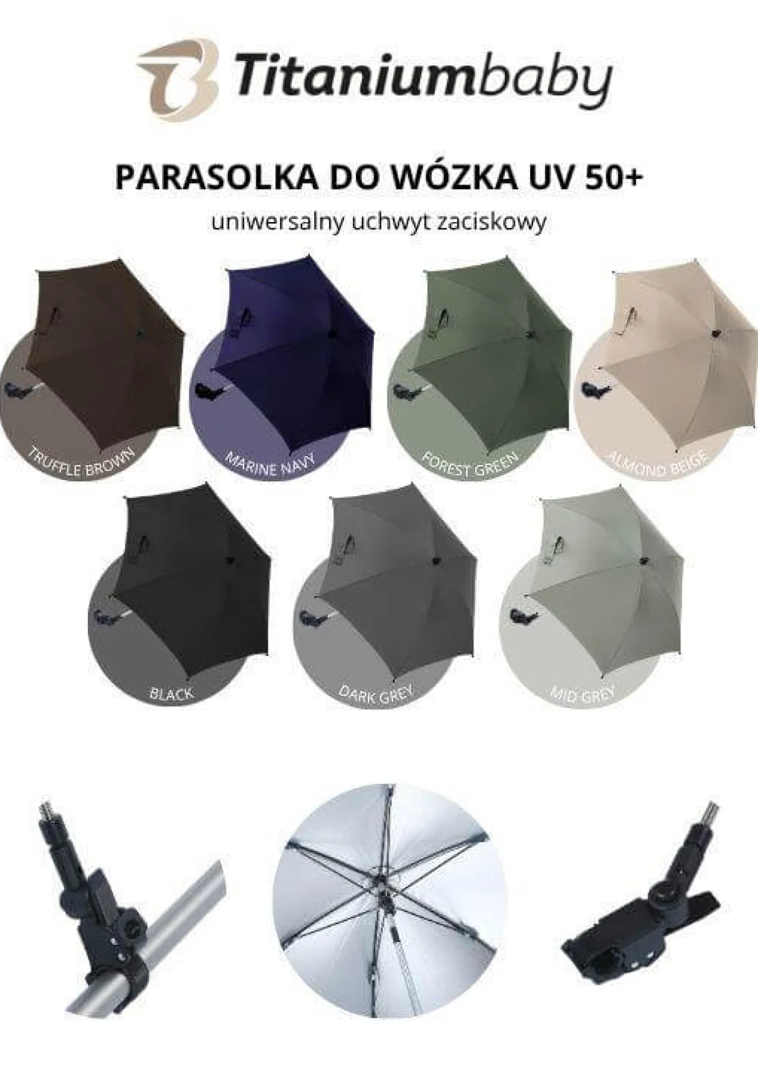 Parasole I Namioty Uv|Parasole I Namioty Uv | BabyKids Parasol uniwersalny TB UV 50+ Truffle Brown