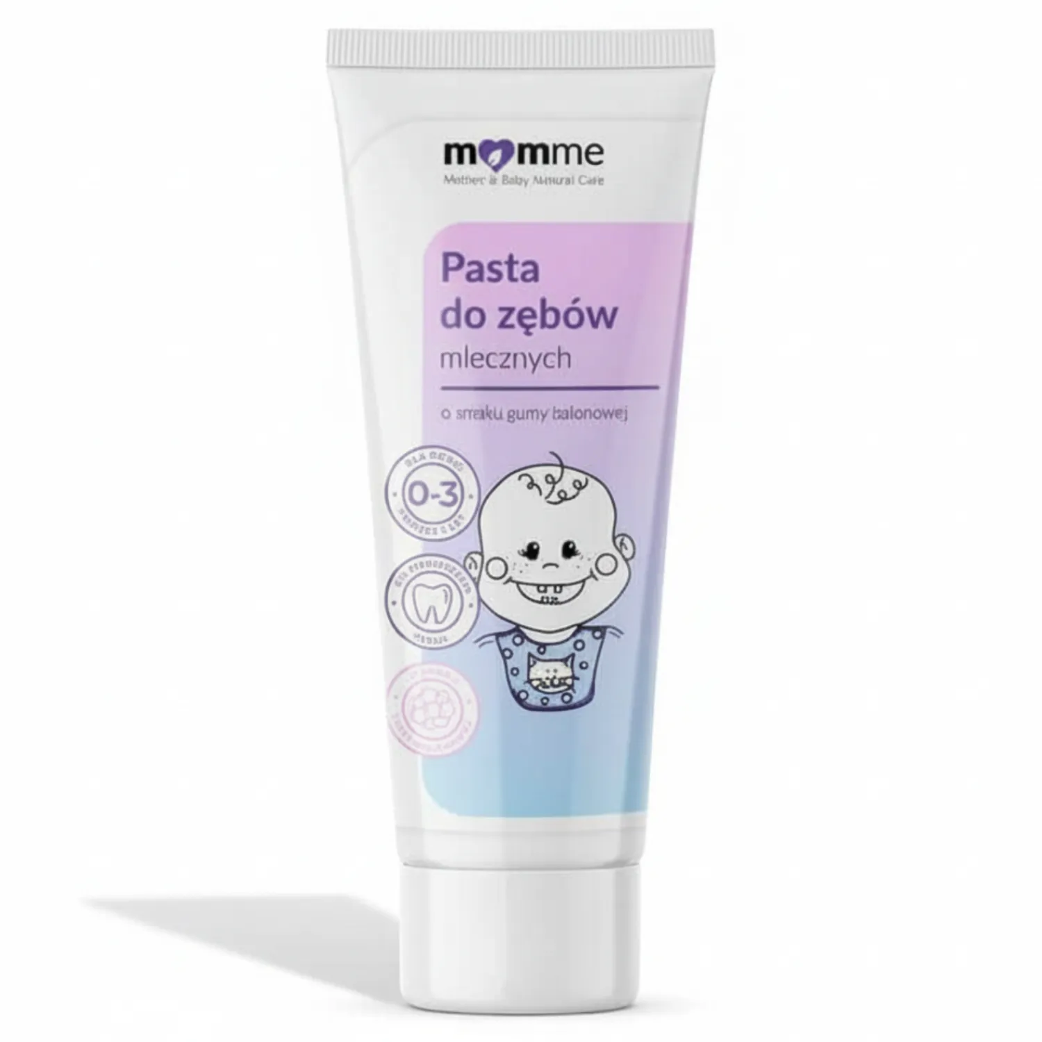 Pielęgnacja Zębów | MomMe Pasta do zębów mlecznych 0-3L - guma balonowa, 50 ml