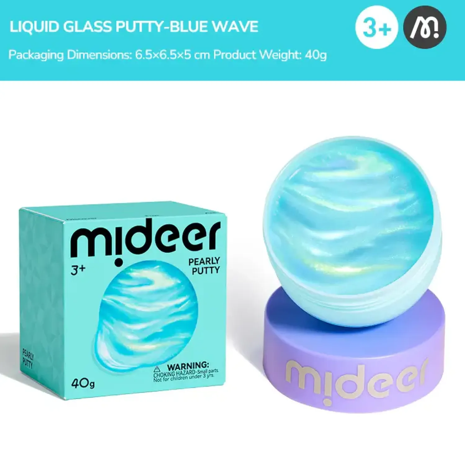 8 Lat+|Sensoryczne | Mideer Perłowa masa sensoryczna Pearly Putty - blue wave