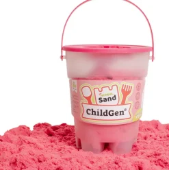 6 Lat+|3 Lata + | ChildGen Piasek kinetyczny z foremką, 100% naturalny RÓŻOWY, 500g