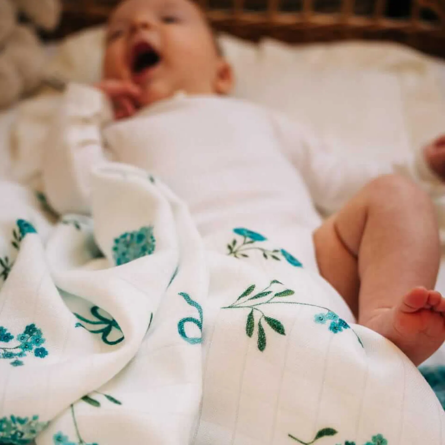 Otulacze I Pieluszki|Otulacze I Pieluszki | Layette Pieluszki bambusowe 2 szt. BLUE FLOWERS
