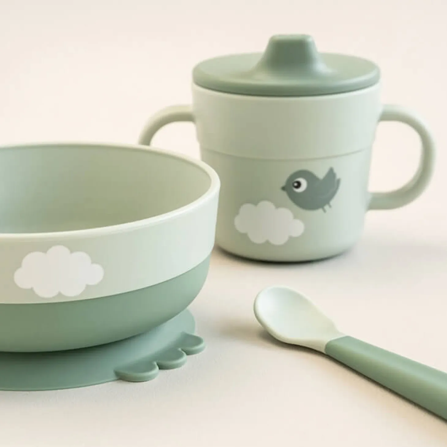 Pierwszy Zestaw Obiadowy Foodie Happy Clouds Green