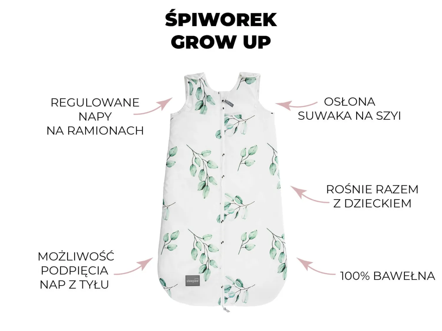 Śpiworki Do Spania|Śpiworki Do Spania | Sleepee Śpiworek do spania Grow Up Green Forest 0-2 lata
