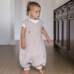 Śpiworki Do Spania|Śpiworki Do Spania | Zaffiro Śpiworek do spania muślinowy z nogawkami 0,5 TOG Malaga - Beige