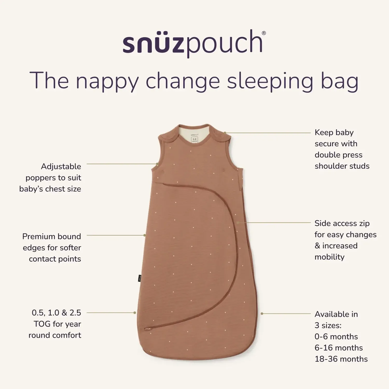 Śpiworki Do Spania|Śpiworki Do Spania | Snüz Śpiworek SnuzPouch - Blush dot