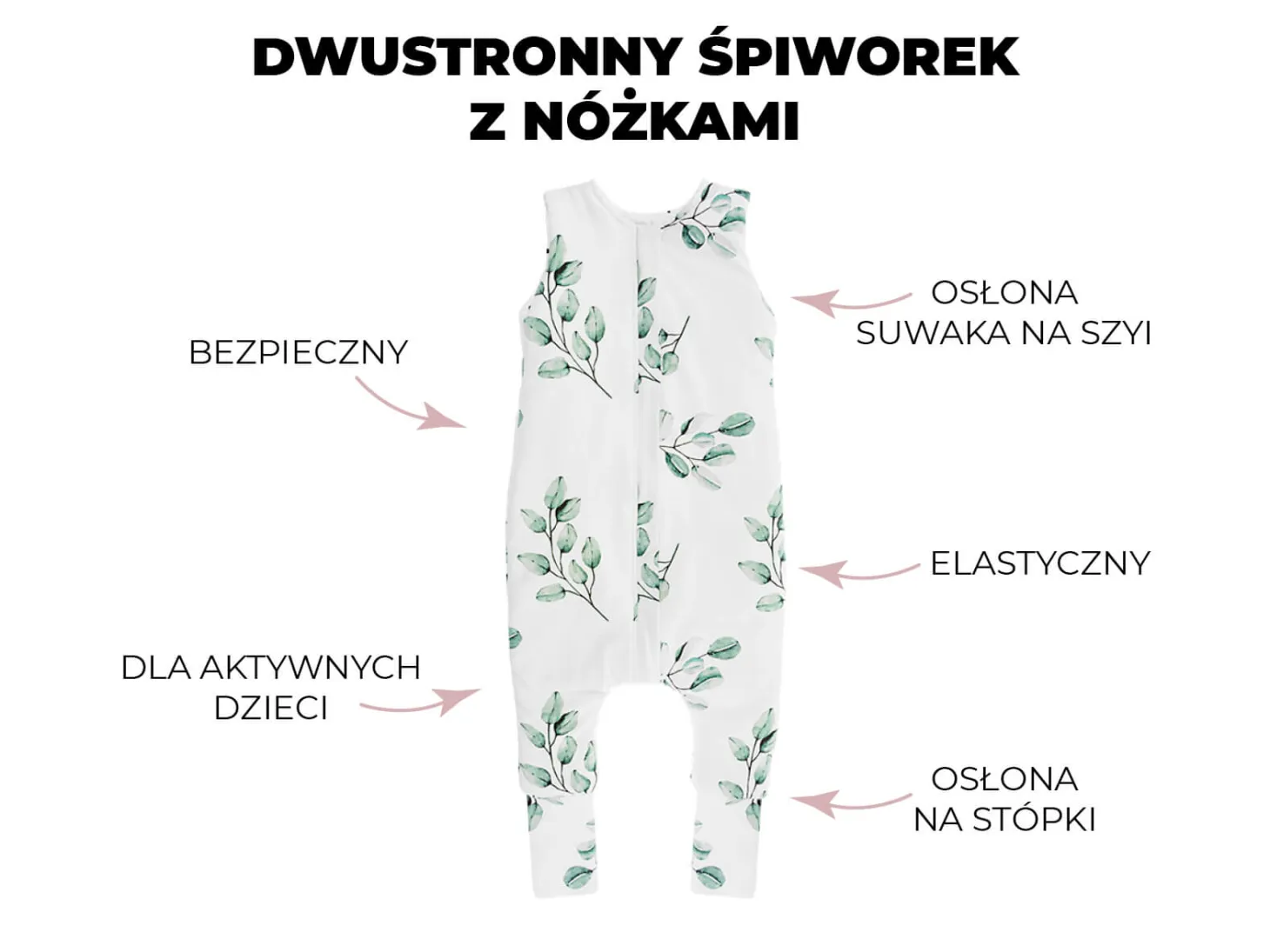 Śpiworek z nóżkami Bohemian Green - Bohemian Botanic