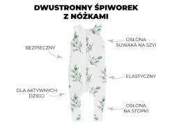 Śpiworki Do Spania | Sleepee Śpiworek z nóżkami - Vintage Animals Almond - Cream, 6-12 msc.
