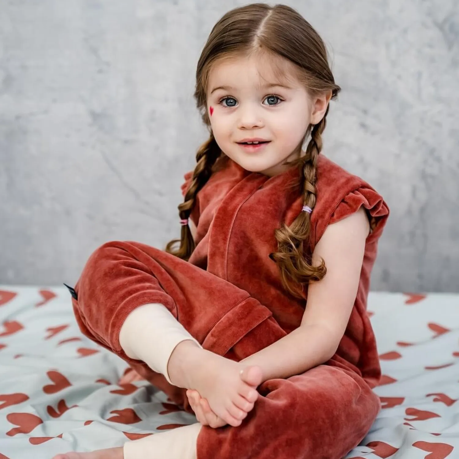 Śpiworki Do Spania | La Millou Śpiworek z nogawkami Cotto - HEARTBEAT PINK