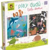 2 Lata +|18M+ | Ludattica PLAY DUDÙ - zestaw edukacyjny dla najmłodszych 2w1 - “mały detektyw – gdzie mieszka to zwierzę?”