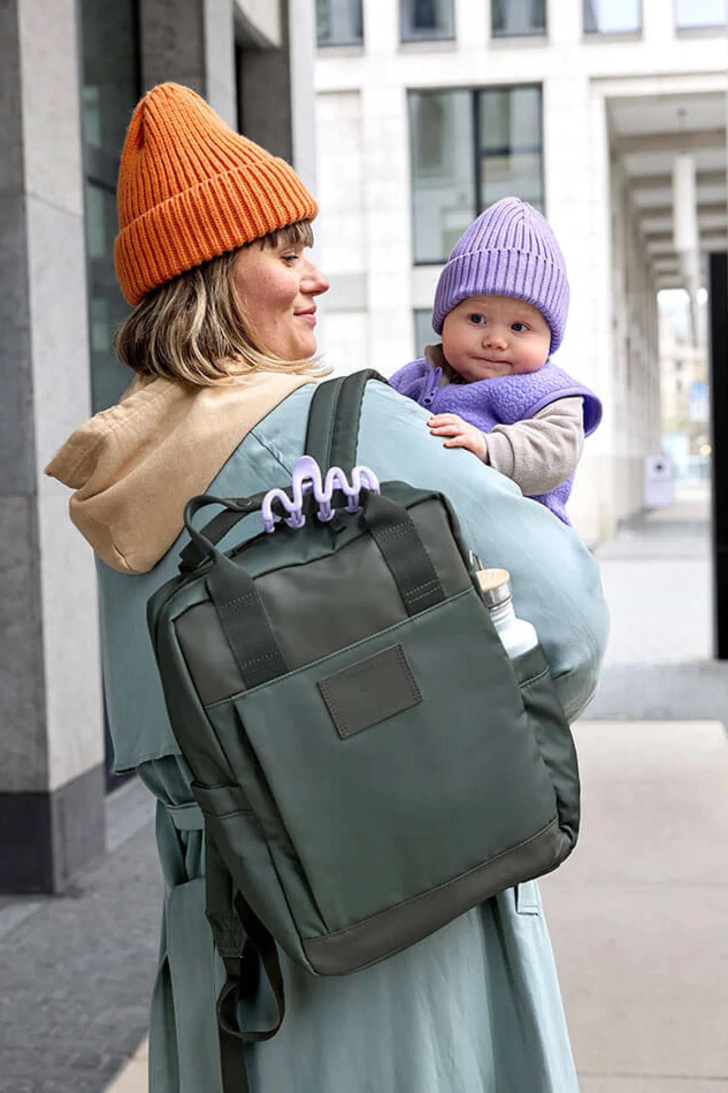 Torby I Plecaki Do Wózka|Torby I Plecaki Do Wózka | Lassig Plecak dla mam kwadratowy z akcesoriami Vividal Backpack dark olive