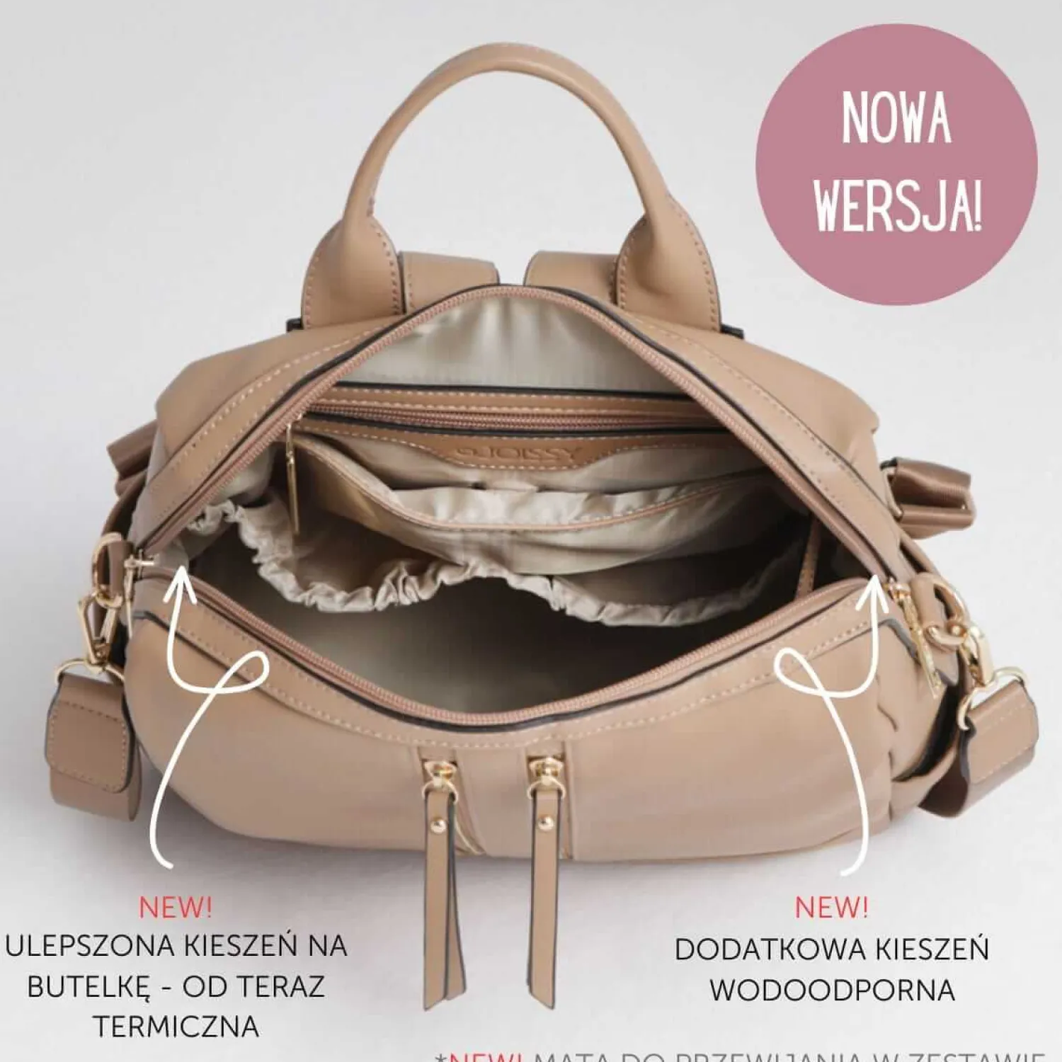 Torby I Plecaki Do Wózka|Torby I Plecaki Do Wózka | Joissy Plecak i torba dla mamy 2w1 MINI sand 2.0