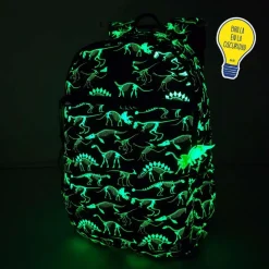 Plecak trzykomorowy świecący w ciemności Lizbona - Dinozaury 15L